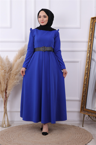 Omuzu Fırfırlı Elbise