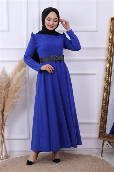 Omuzu Fırfırlı Elbise