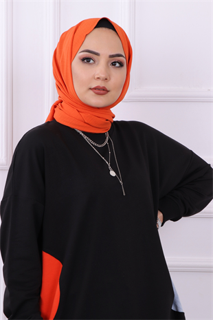Önü 3 Renkli  Sweat Siyah