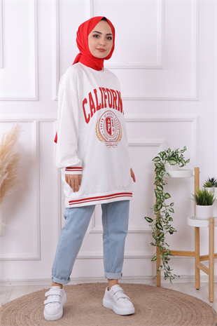 Önü California Yazılı Sweat
