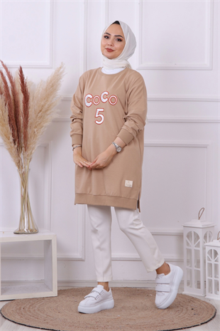Önü Coco Yazılı Sweat Vizon