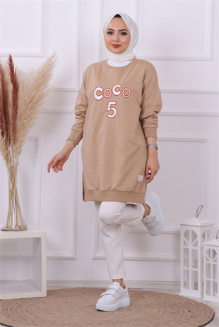 Önü Coco Yazılı Sweat Vizon