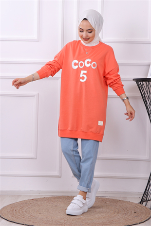 Önü Coco Yazılı Sweat