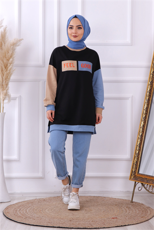 Önü Feel Good Yazılı Sweat