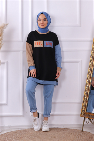 Önü Feel Good Yazılı Sweat