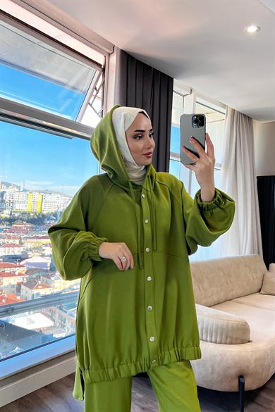 Önü Kısa Arkası Uzun Oysho Kumaş Takım Yeşil