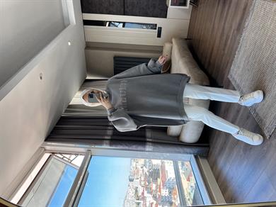 Önü Miu Miu Yazılı Sweat Gri 
