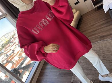 Önü Miu Miu Yazılı Sweat Pembe 