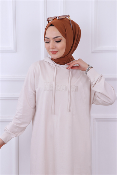 Önü Natural Yazılı Sweat Taş