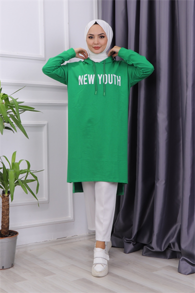 Önü New Youth Yazılı Sweat Yeşil