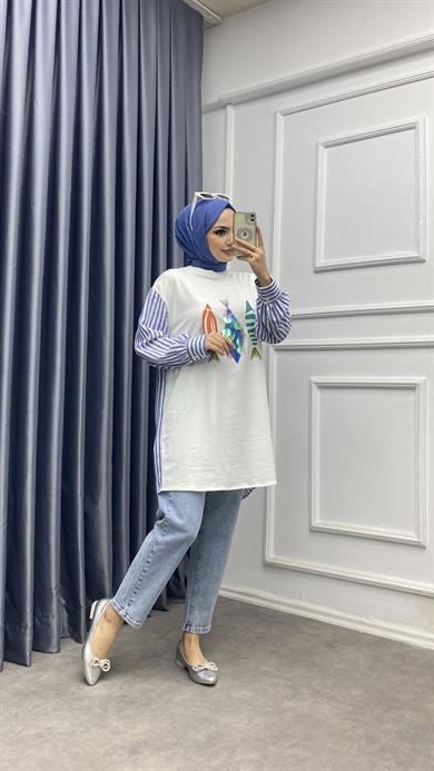 Önü Payet Detaylı Tunik 