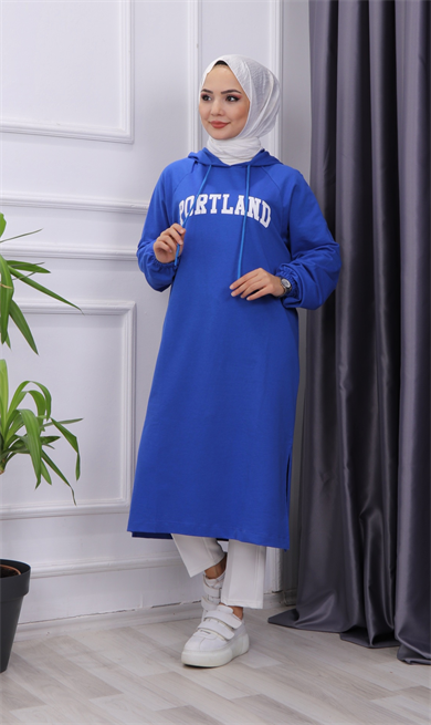 Önü Portland Yazılı Sweat Lacivert