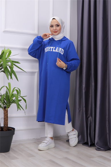 Önü Portland Yazılı Sweat Lacivert
