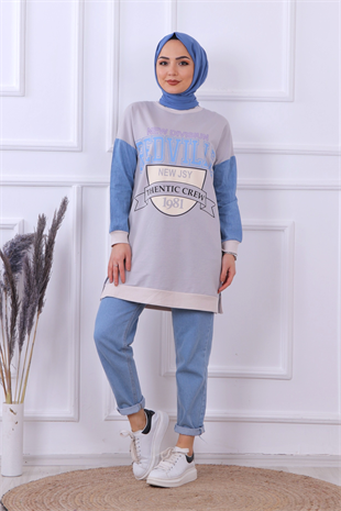Önü Redville Yazılı Sweat Gri