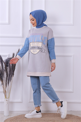 Önü Redville Yazılı Sweat Gri