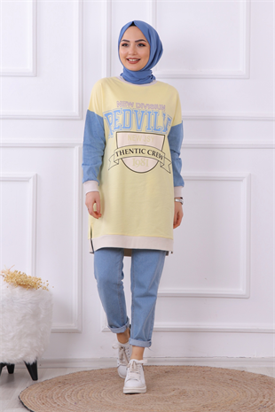 Önü Redville Yazılı Sweat Sarı