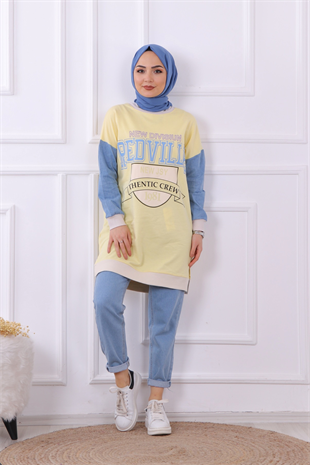 Önü Redville Yazılı Sweat Sarı