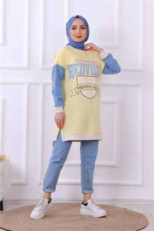 Önü Redville Yazılı Sweat Sarı