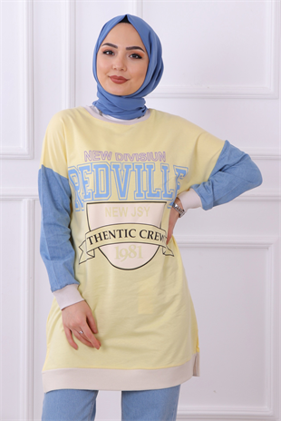 Önü Redville Yazılı Sweat Sarı