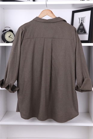 Önü Taşlı Oversize Tunik Yeşil