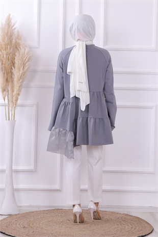 Organze Tül Detaylı Sweat