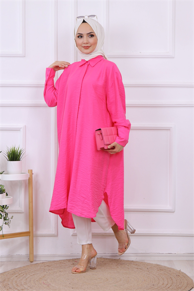Oval Kesim Tunik Pembe