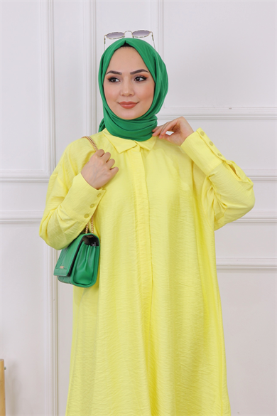 Oval Kesim Tunik Sarı