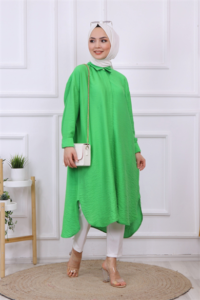 Oval Kesim Tunik Yeşil