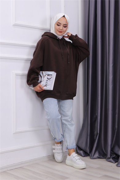 Oversize Sweat Acı Kahve