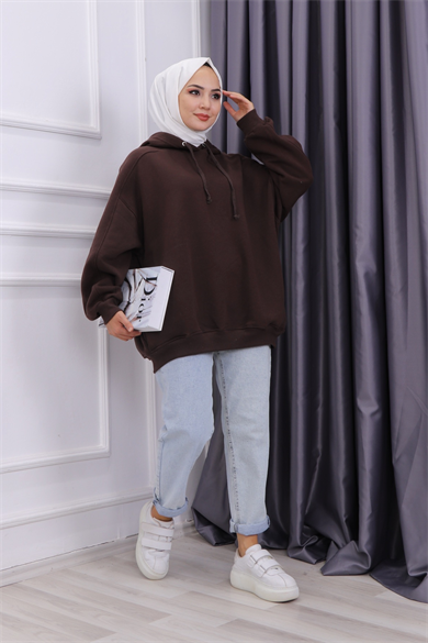 Oversize Sweat Acı Kahve