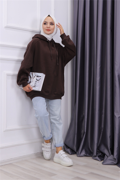 Oversize Sweat Acı Kahve