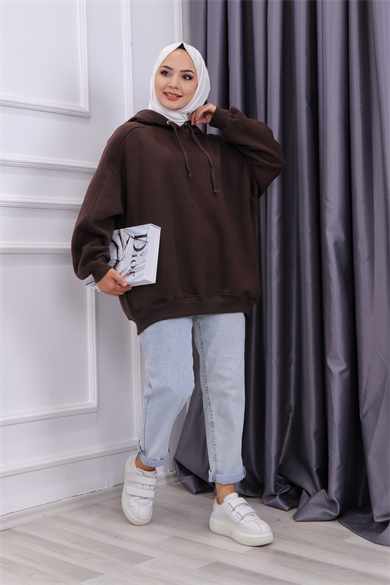 Oversize Sweat Acı Kahve