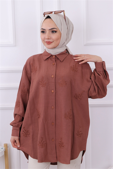 Palmiye Desen Tunik Kahve