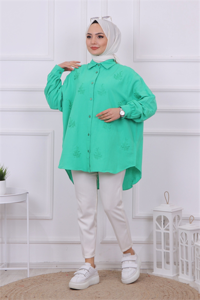 Palmiye Desen Tunik Yeşil