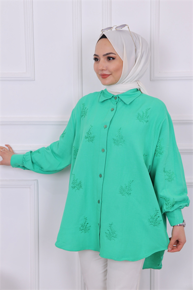 Palmiye Desen Tunik Yeşil