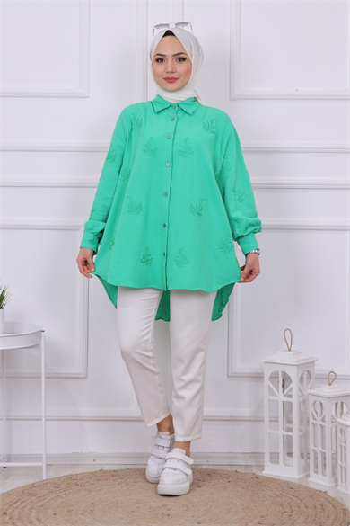 Palmiye Desen Tunik Yeşil
