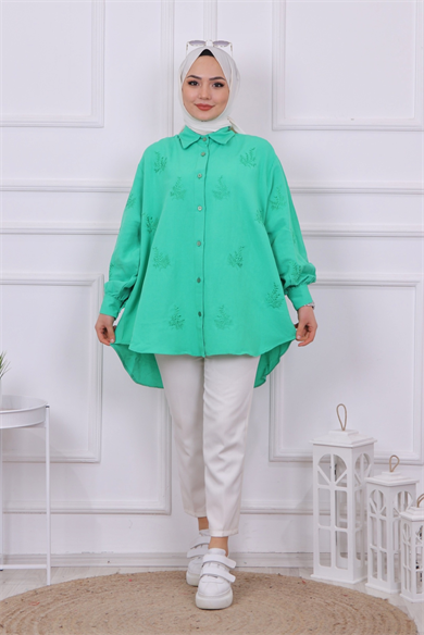 Palmiye Desen Tunik Yeşil