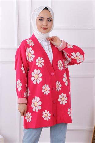 Papatyalı  Hırka Pembe