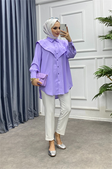 Pelerinli Tunik Lila