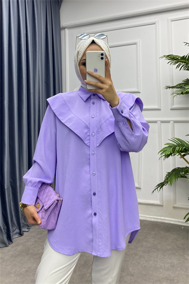 Pelerinli Tunik Lila
