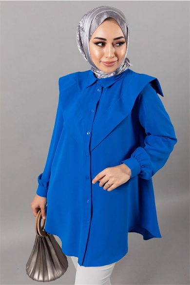 Pelerinli Tunik Mavi