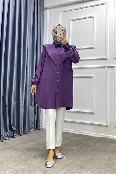 Pelerinli Tunik Mor