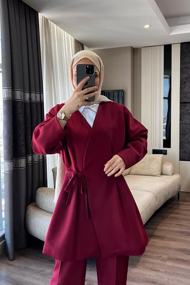 Pens Detay İkili Takım Bordo