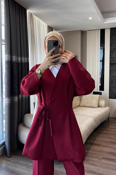 Pens Detay İkili Takım Bordo