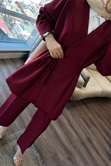 Pens Detay İkili Takım Bordo