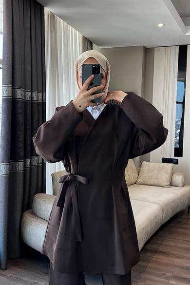 Pens Detay İkili Takım Kahverengi 