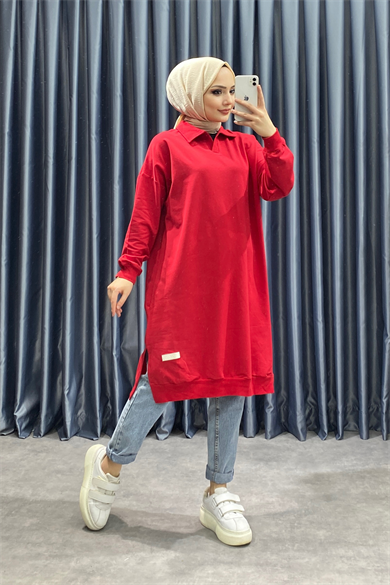 Polo Yaka Sweat Bordo