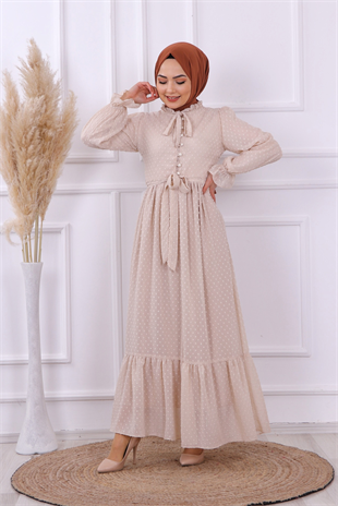 Ponponlu Elbise Taş