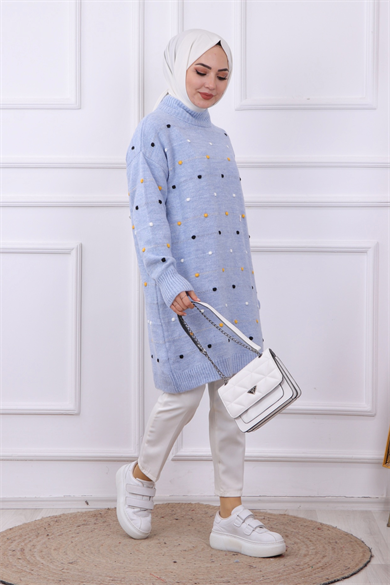 Ponponlu Tunik Bebe Mavisi