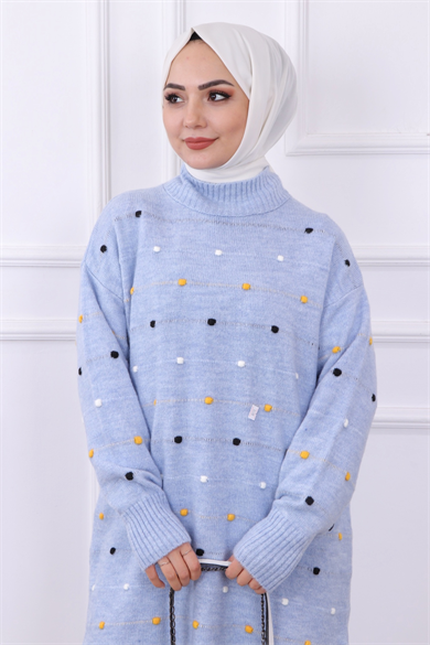 Ponponlu Tunik Bebe Mavisi